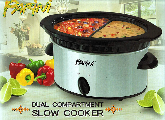 Parini Dual Compartment Slow Cooker Cooking Gizmos