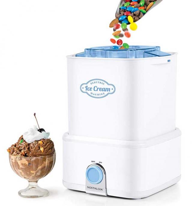 Nostalgia CICM2WB Electric Ice Cream Maker & Candy Crusher - Cooking Gizmos